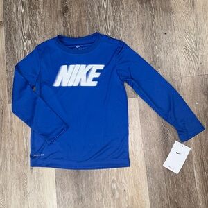 NEW Nike boys dri-fit shirt, blue/white, sizes 5, 6, and 7